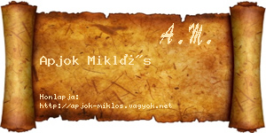 Apjok Miklós névjegykártya