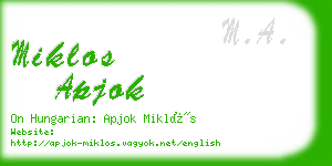 miklos apjok business card